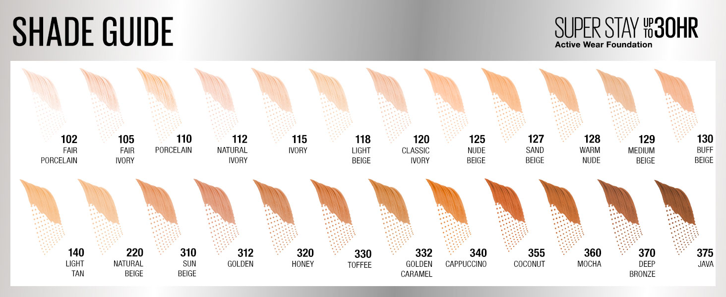 maybelline superstay color chart